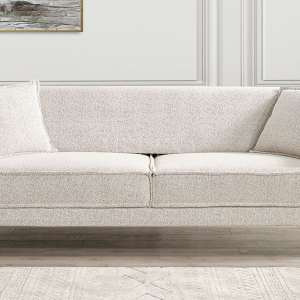 Eva White Three-Seater Sofa