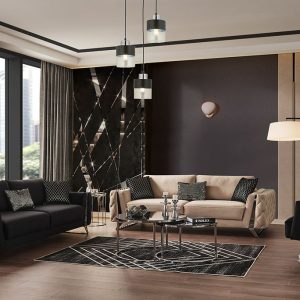 Gloria Design Silver Sofa Set