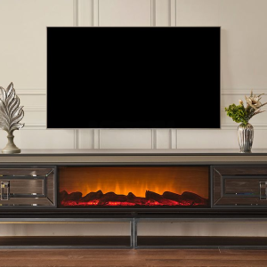 Gucci Anthracite TV Unit with Fireplace