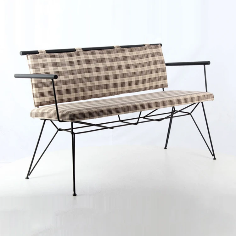 Enzo Double Waiting Chair with Wire Legs Cream
