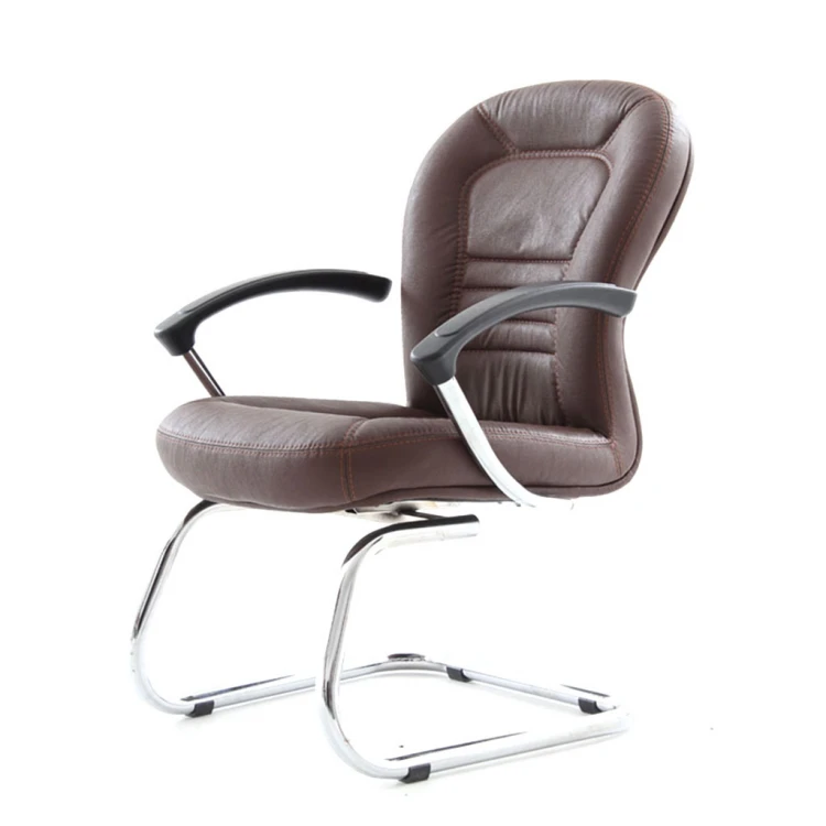 Discovery Chrome U Leg Waiting Chair Fixed Arm Brown
