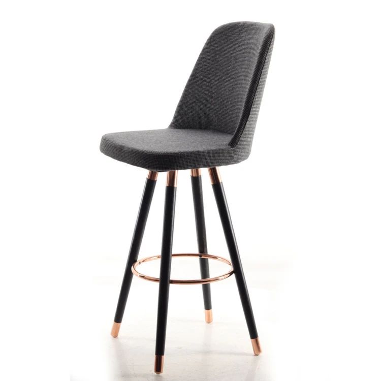 Bosnia Copper Color Coated Bar Chair Linen ( Lara 307 )