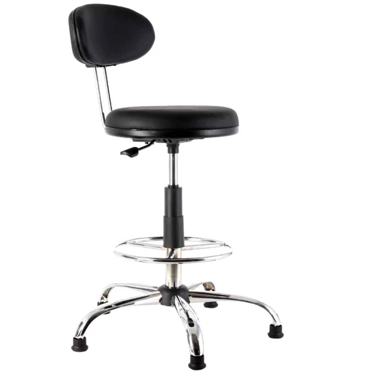 Ales Chrome Star Leg Bar Chair Fixed