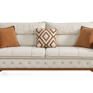 Vortex White Three-Seater Sofa