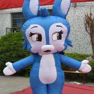 Inflatable Mascot Blue Rabbit 3m